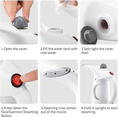 Portable Garment & Facial Steamer – Fast Heat-Up (Multicolour)